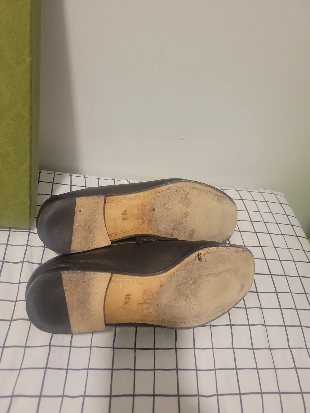 Gucci Black Leather Horsebit Slip-On Loafers with Gold Hardware